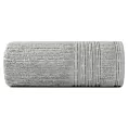 Ręcznik kąpielowy 50x90 cm bawełniany kolor stalowy podkreślony bordiurą tkaną w wypukłe paski 500 g/m2 ROME