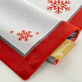 Komplet podkładek 4 szt biało, czerwony 30x40 cm welwetowy NOEL z motywem skandynawskim