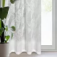Dekoracja okienna biała zdobiona botanicznym wzorem z żakardu 140x250 cm przelotka - LINNEA