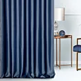 Zasłona szyta na taśmie 8 cm ciemnoniebieska z jednokolorowej gładkiej tkaniny