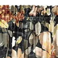 Zasłona welwetowa grafitowo, zielona w kwiaty 140x300 cm taśma - BETTY