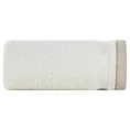 Ręcznik do rąk 40x60 cm bawełniany kolor kremowy z bordiurą w paski 500 g/m2 ABBIE