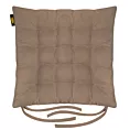 Poduszka na krzesło 40 x 40 x 6 cm  welurowa jasnobrązowa z szesnastoma pikowaniami ADORE