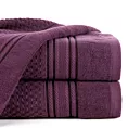 Ręcznik kąpielowy 70x140 cm bawełniany kolor ciemnofioletowy zdobiony subtelnymi paseczkami 500 g/m2 DAVOS