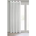 Firana biała z połyskiem wykończona szwem obciążąjącym 140x260 cm przelotka ANABEL