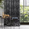 Zasłona czarna z błyszczącym złotym nadrukiem z welwetu 140x250 cm przelotka - - SARA