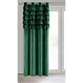 Zasłona welwetowa ciemnozielona zdobiona falbanami 140x250 cm przelotka - AURA