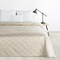 Narzuta welwetowa kremowa 220x240 cm pikowana metodą hot press w wzór karo LUIZ BLINK Design 91