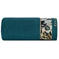 Ręcznik do rąk 30x50 cm bawełniany kolor ciemnoturkusowy z designerską bordiurą 500 g/m2 EVA 15 Eva Minge
