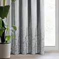 Zasłona welwetowa szara z przecieranym wzorem 140x270 cm taśma - MIRELA