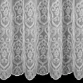 Firana szyta na taśmie 5 cm biała z matowego batystu ozdobiobego ornamentowym haftem