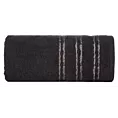 Ręcznik kąpielowy 50x90 cm bawełniany kolor czarny z ozdobną żakardową bordiurą z marszczeniem 480 g/m2 JONAS