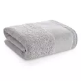 Ręcznik kąpielowy 50x90 cm bawełniany kolor srebrny z koronkową bordiurą 500 g/m2 EMI