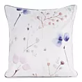 Poszewka na poduszkę 45x45 cm welwetowa, biało beżowa z nadrukiem pastelowych kwiatów i VELVET 150 Eurofirany Premium