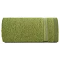 Ręcznik kąpielowy 70x140 cm bawełniany kolor oliwkowy zero twist z bordiurą w paski 400 g/m2 RIKI