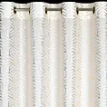 Zasłona biało, szampańska zdobiona nadrukiem geometrycznym 140x250 cm przelotka - SEMI