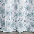 Dekoracja okienna biało, turkusowa z lekkiej etaminy z pastelowym nadrukiem kwiatów 140x250 cm przelotka - ANDREA