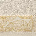 Ręcznik do rąk 30x50 cm bawełniany kolor beżowy,złoty z żakardową bordiurą w liście 400 g/m2 AGIS