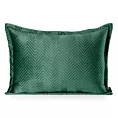 Poszewka na poduszkę 50x70 cm welwetowa, ciemnozielona pikowana w jodełkę metodą hot press SOFIA Eurofirany Premium