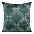 Poszewka na poduszkę 45x45 cm welwetowa kolor ciemnomiętowy z błyszczącym nadrukiem BLINK 30