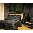 Pościel 160x200 cm z makosatyny bawełnianej kolor czarny, złoty z motywem roślinnym VICTORIA 1 Limited Collection