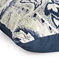 Poszewka na poduszkę 43x43 cm kremowo, granatowa z szenilowej tkaniny z przeszywanym wzorem SABINA