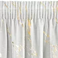 Firana biała, szampańska zdobiona nadrukiem marmurku 140x270 cm taśma - MOLLY1