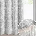 Zasłona biała z tkaniny o naturalnym wyglądzie zdobiona szenilowym haftem 140x250 cm przelotki - LILY