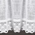 Zazdrostka biała z etaminy zdobione szeroką koronką, styl rustykalny 150x60 cm tunel LISA