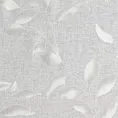 Firana biało, srebrna z etaminy zdobiona motywem roślinnym 140x250 cm przelotka ESTELLA