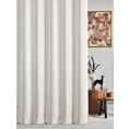 Zasłona szyta na flexach naturalna z tkaniny o szenilowej strukturze