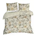 Pościel 220x200 cm bawełniana kolor jasnokremowy, beżowy w kwiaty SONIA 31