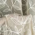 Zasłona beżowa zdobiona szenilowym haftem kwiatów z tkaniny w stylu boho 140x250 cm przelotka SUZI