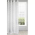 Firana biało, srebrzysta z nadrukowanymi serc 140x250 cm przelotka BENAY