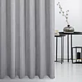 Zasłona szyta na taśmie 8 cm jasnoszara z tkaniny z efektem melanżu wykończona obciążnikiem