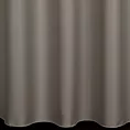 Zasłona szyta na taśmie 5 cm beżowa z gładkiej tkaniny zaciemniającej typu dimout wykończona obciążnikiem