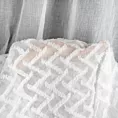 Firana biała z etaminy zdobiona pasem trójwymiarowego wzoru geometrycznego 140x250 cm przelotka MELI 2
