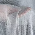 Firana szyta na taśmie 5 cm srebrna o strukturze drobnej siatki, nie wymagająca prasowania
