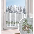 Tkanina firanowa zazdrostka z etaminy zdobiona świątecznym haftem z akcentem zimowym