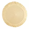 Podkładka okrągła na stół beżowa średnica 38 cm BOHO 1 pleciona z frędzlami