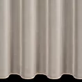 Firana szyta na przelotkach beżowa z miękkiej tkaniny o perłowym połysku, wykończona obciążnikiem