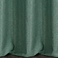 Zasłona szyta na taśmie 5 cm ciemnomiętowa o naturalnym charakterze, z widocznym, ozdobnym splotem