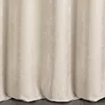 Zasłona szyta na flexach beżowa z tkaniny o szenilowej strukturze