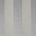 Roleta rzymska srebrna z szenilowej tkaniny w klasyczne pionowe pasy przetykane błyszczącą nicią