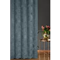 Zasłona szyta na taśmie 5 cm niebieska z tkaniny szenilowej z efektem melanżu