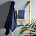 Ręcznik kąpielowy 70x140 cm bawełniany kolor granatowy zdobiony welwetową bordiurą  500 g/m2 FERO