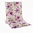 Poduszka na krzesło 45 x 90 x 3 cm wodoodporna kremowo, różowa zdobione roślinnym wzorem GARDEN