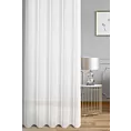 Firana szyta na taśmie 5 cm biała z matowej etaminy wykończonej obciążnikiem