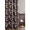 Tkanina zasłonowa miękka w dotyku, welwetowa, z trójwymiarowym nadrukiem graficznych kwiatów
