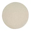 Podkładka okrągła na stół kremowa średnica 38 cm BOHO 9 pleciona z wzorem